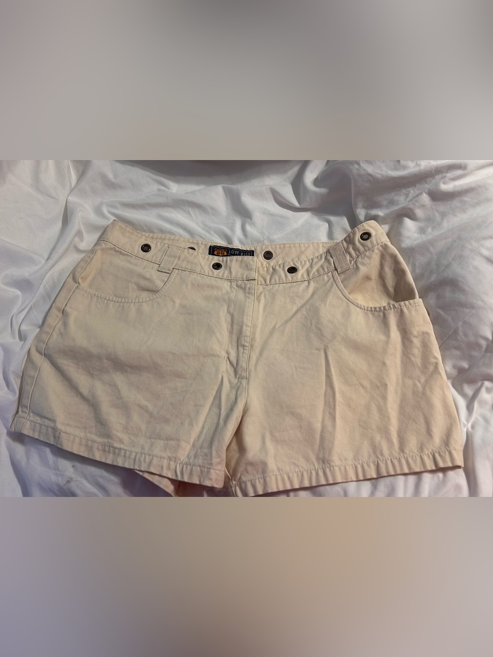 Route 66 Beige Cotton Bermuda Shorts